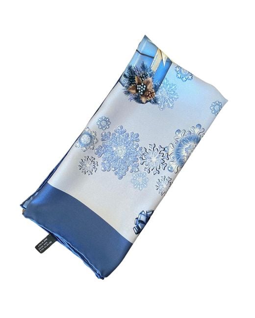Ralufineart Blue Frozen Elegance Pocket Square