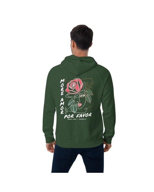 Anchor and Crew Green Bottle Nine More Amor Por Favor Editions Organic Cotton Hoodie for men