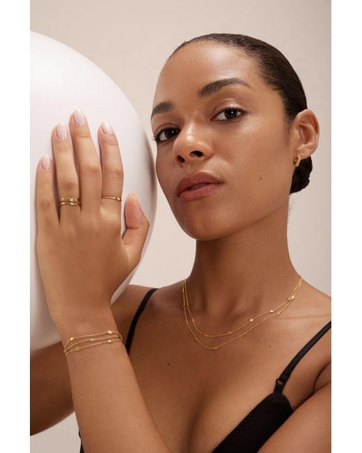 Vanhi Metallic Simone Triple Chain Layered Bracelet