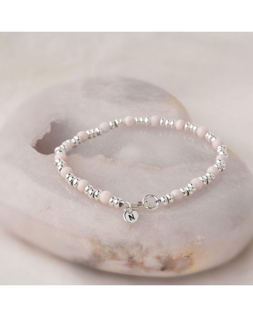Nellou Jewellery Metallic Gem Bracelet October Birthstone Opal Sterling