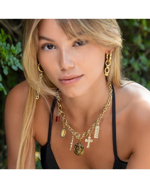 Alexie of Athens Metallic Helena Charm Chain Necklace