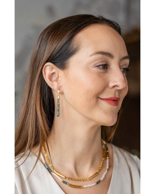Loni Paul Jewelry Metallic Biwa Pearl & Kyanite Necklace