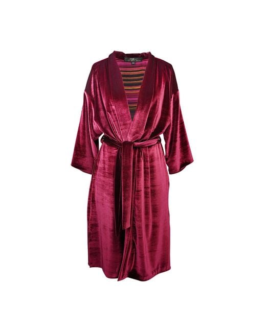 Jennafer Grace Red Bordeaux Velvet Reversible Koi Kimono