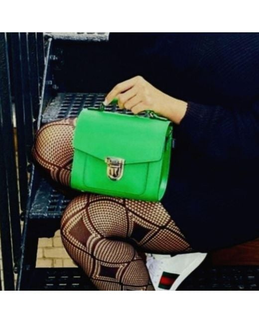 Zatchels Green Handmade Leather Sugarcube Plus