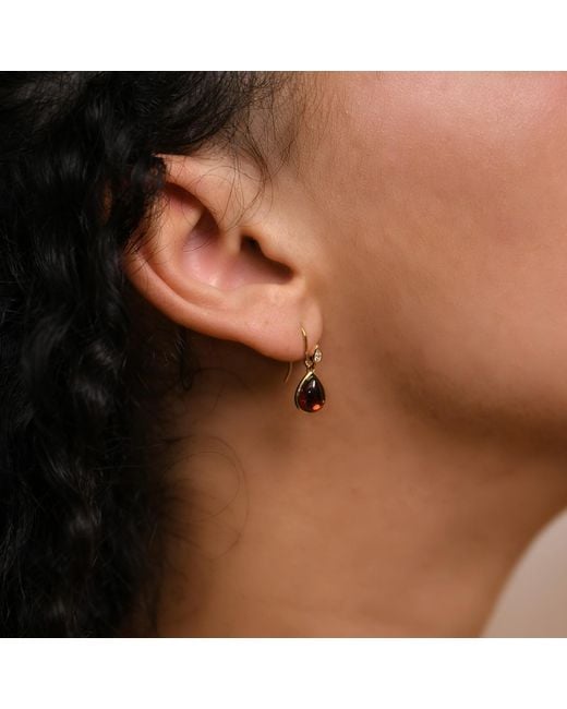 Janus Edinburgh Red Scarab Vermeil With Garnet Drop Earrings