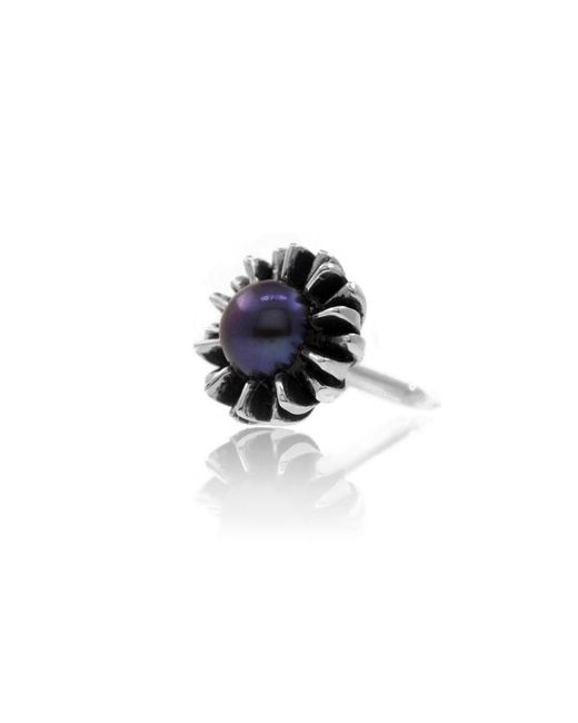 Lee Renee Blue Dahlia Bud Pearl Lapel Pin/Tie Pin for men