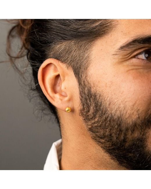 Frenvyrn Metallic Ren 18K Vermeil Yarn Stud Earring Single for men