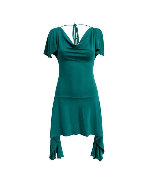 Why Mary Green Athena Asymmetrical Backless Mini Dress