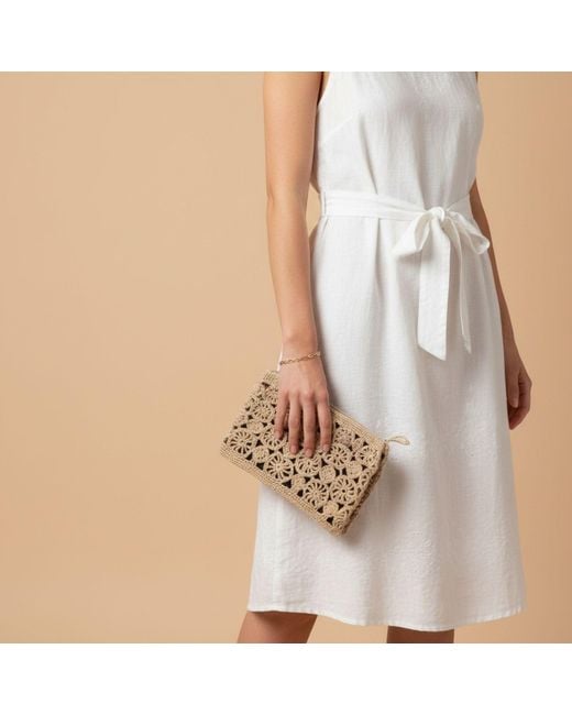Zanatany Concepts Natural Neutrals Rond Raffia Pouch