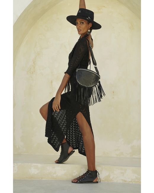 Jodi Lee Black Akaroa Rose Belt Bag