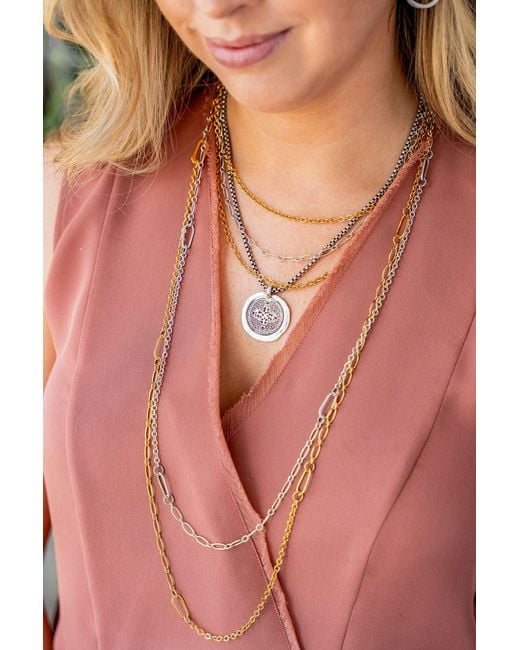 Loni Paul Jewelry Metallic Antique Filigree Coin Necklace