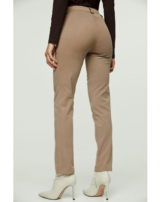 Conquista Gray Camel Fitted Full Length Pants