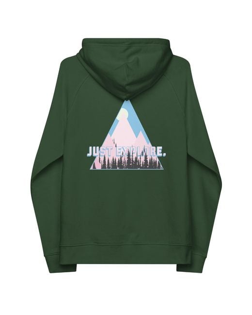 Anchor and Crew Green Bottle Just Explore. Seeker Organic Cotton Raglan Hoodie