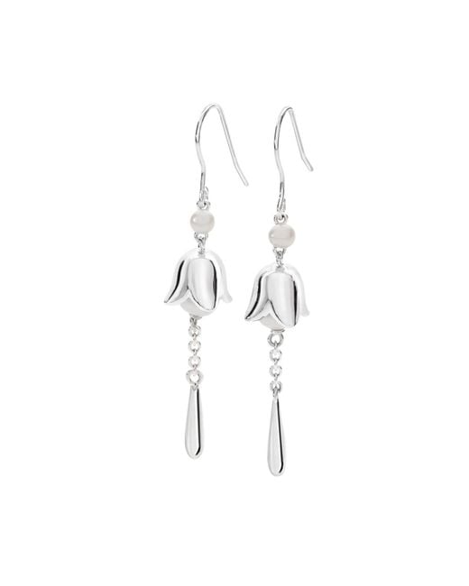 Lucy Quartermaine White Solid Sterling Lily Of The Valley Earrings