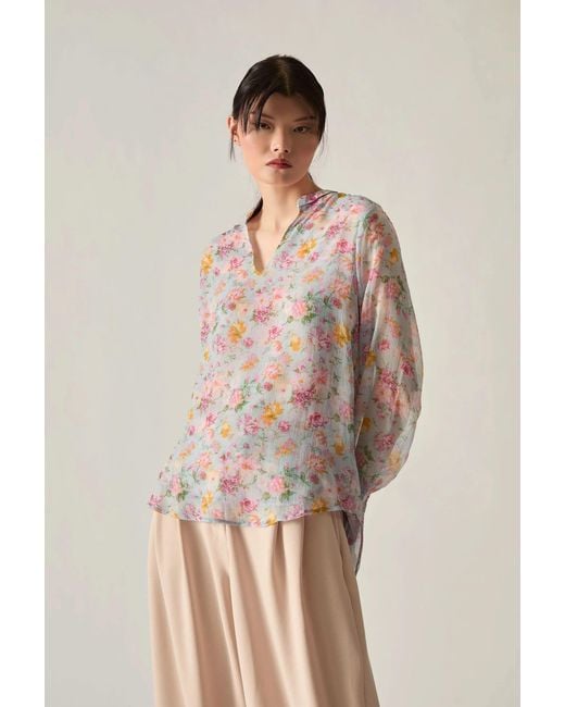James Lakeland White Vintage Floral Print Blouse