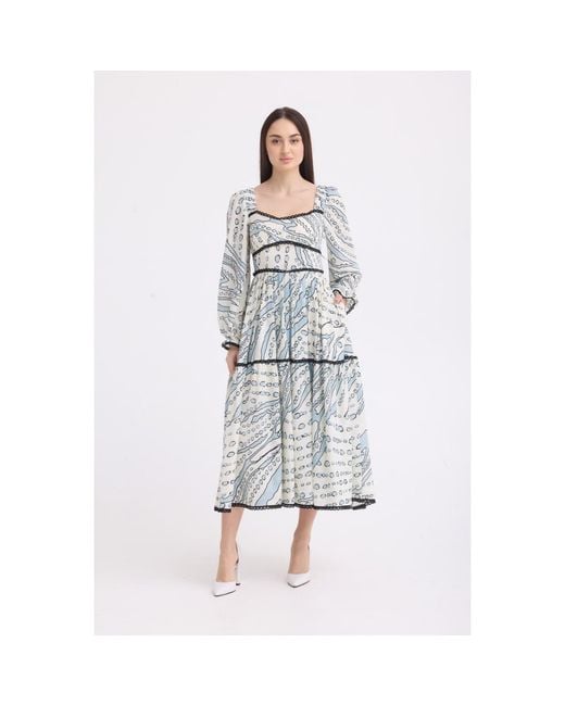 Georgette Gray Soft Waves Midi Dress