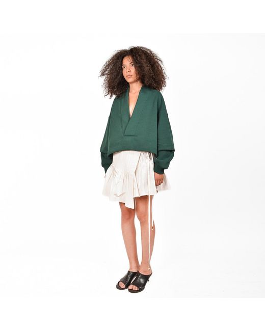 Ioana Ciolacu Green V-Neck Sweatshirt
