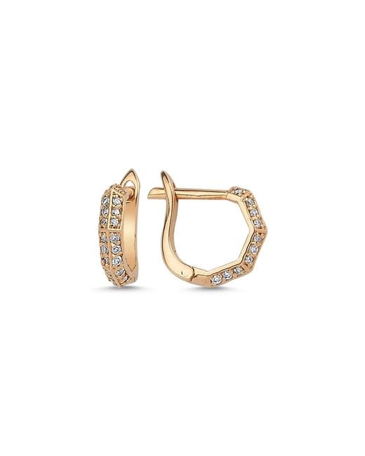 Ecce | Artisan Diamonds Metallic Single 14K Diamond Tiny Hoop Earring