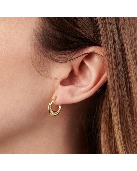 Posh Totty Designs Metallic Crescent Moon Creole Gold Hoop Earrings