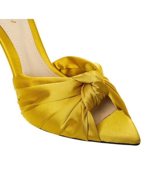 Ginissima Yellow Sofia Satin Clogs, -Lime