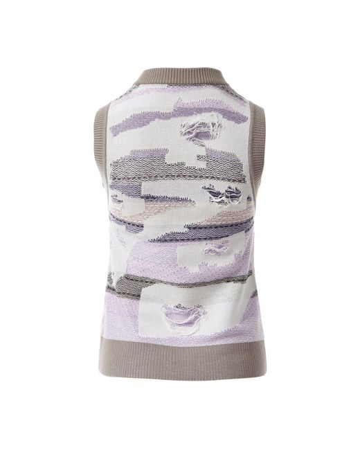 Fully Fashioning Gray Malaya Inlay Knit Vest