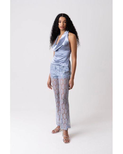 Amy Lynn Blue Louella Lace Trousers