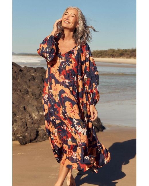 Adrift Clothing Layla Cotton Silk Tiered Dress