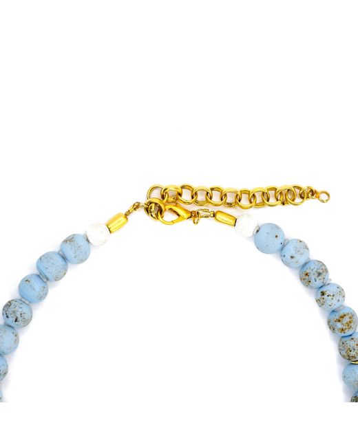 Bombyx House Blue Baroque Pearl & Ceramic Bead Necklace