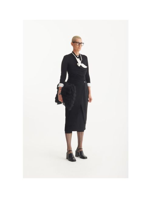 Julia Allert Black Stylish Formal Fitted Midi Dress