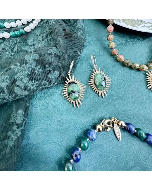 Farra Green Epidote Hook Earrings