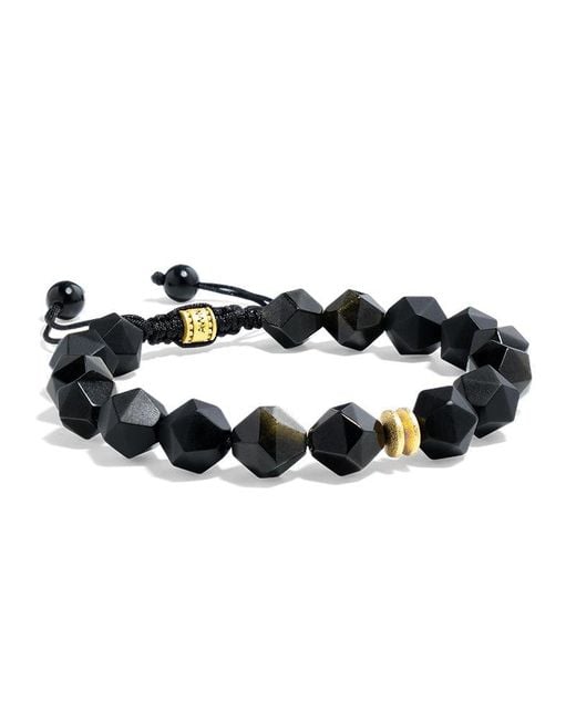 AWNL Black Onyx & Golden Obsidian Macrame Bracelet for men