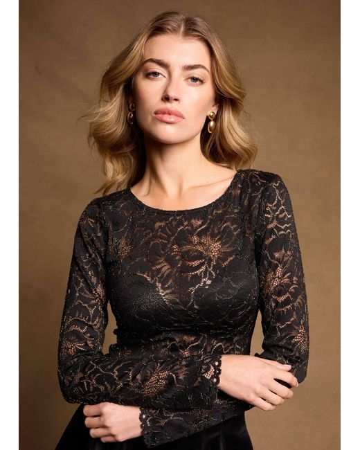 Zetaye Black Verona Lace Top
