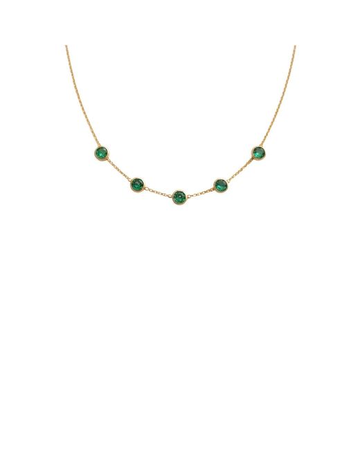 Lily Flo Jewellery Metallic Emerald Five Station Necklace