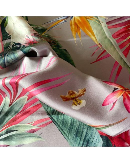 Ralufineart Green Silk Scarf Blossoming Beauty