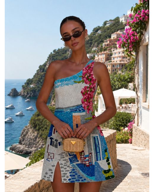 Labelfiora Blue Santorini Escape Dress