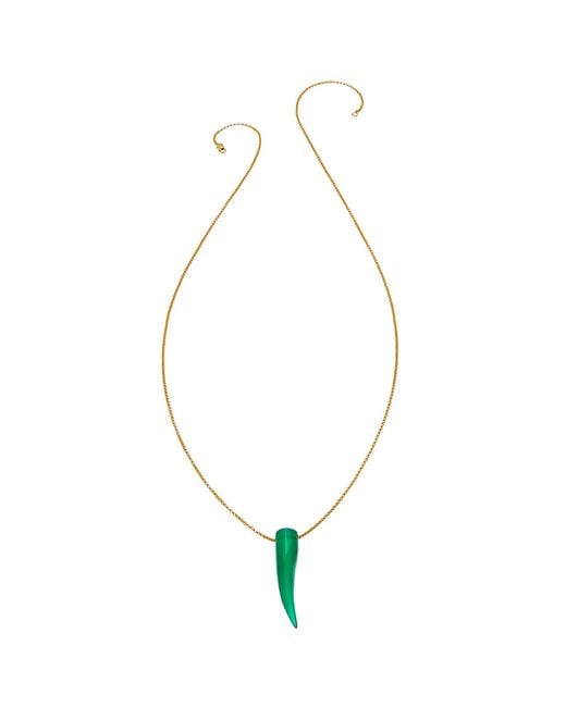 Heather Hawkins Jewelry Metallic Gemstone Horn Rolo Chain Necklace