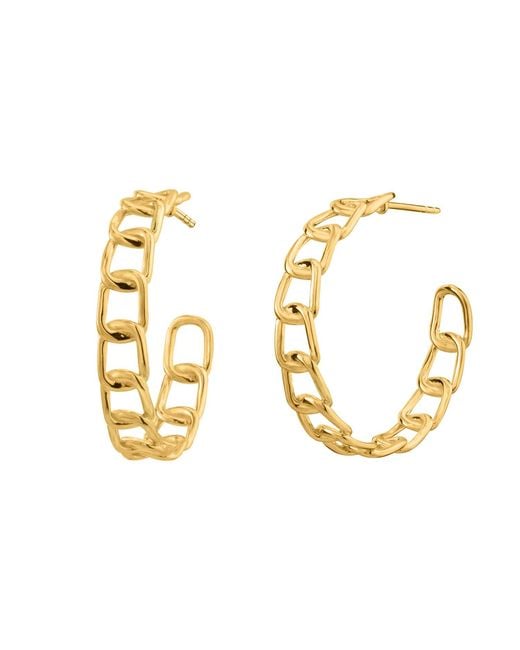 Gold & Honey Metallic Oval Link Hoops