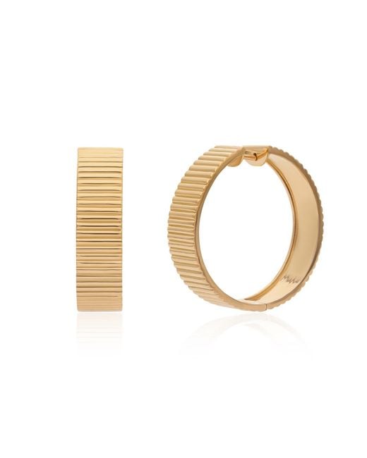 Preeti Sandhu Metallic Ridged Wide Vermeil Hoops