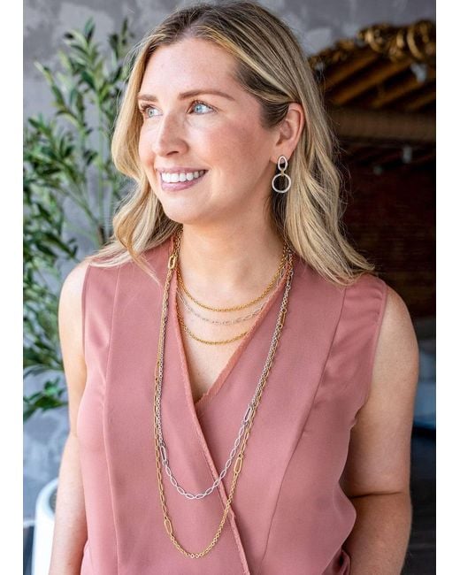 Loni Paul Jewelry Metallic Mixed Metal Delicate Three Strand Necklace