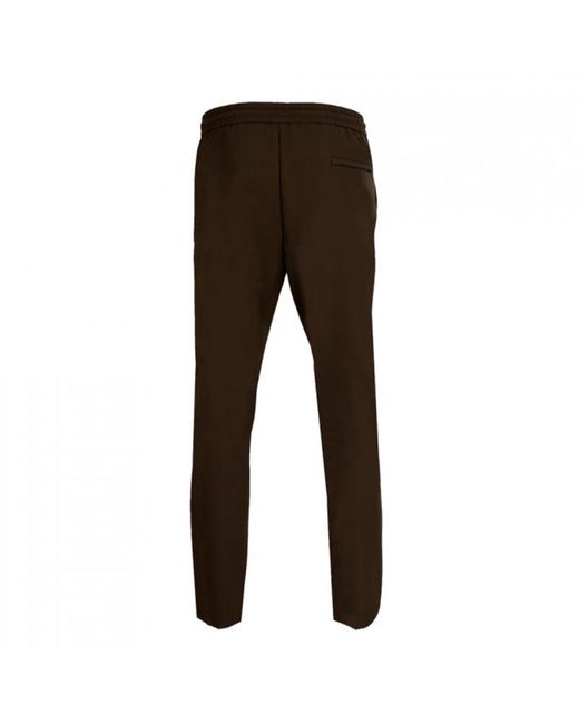 DAVID WEJ Brown Plain Drawstring Trouser – Khaki for men