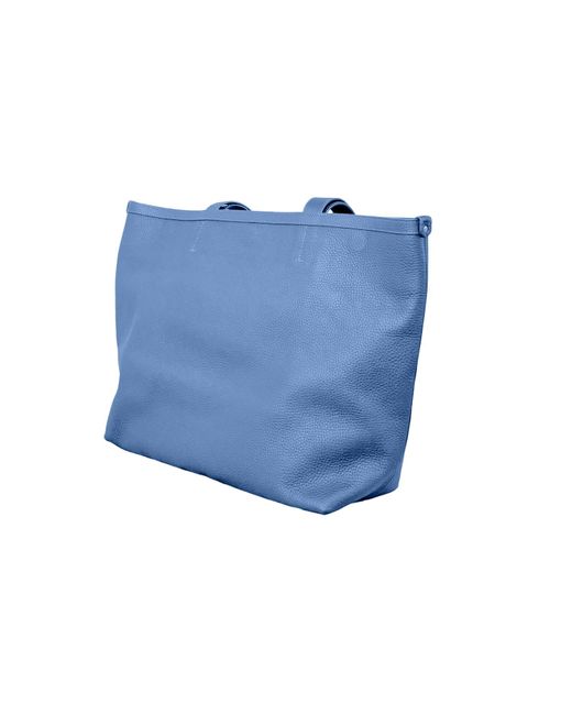 godi. Blue The Eva Handmade Leather Tote Bag