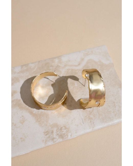 Rare Matters Jewelry Metallic Nature's Elegance Statement Hoop Earrings