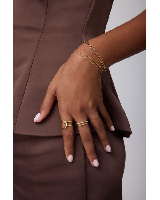 Vanhi Metallic Paperclip Toggle Bracelet