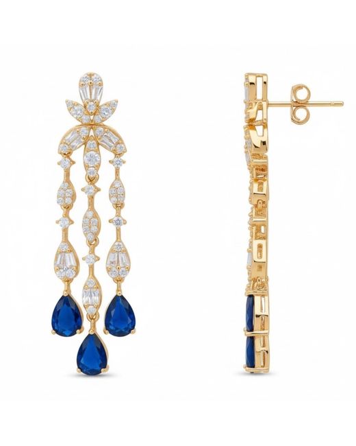 Latelita London Blue Duchess Sapphire Drop Earrings