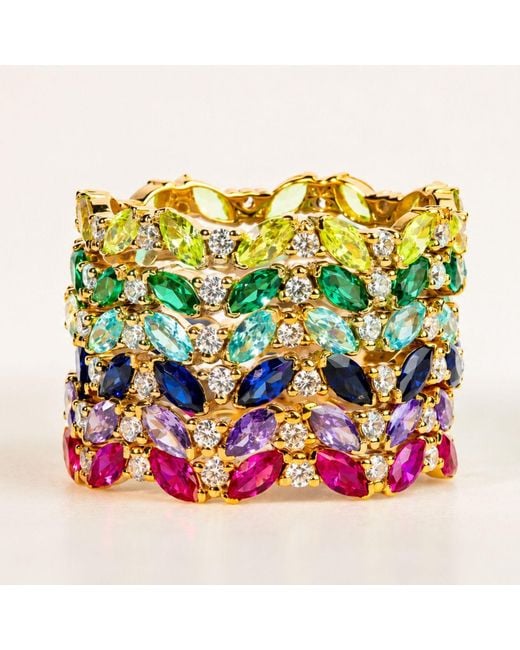 Belinda Jewelz Metallic Aquamarine Marquise Birthstone Infinity Ring