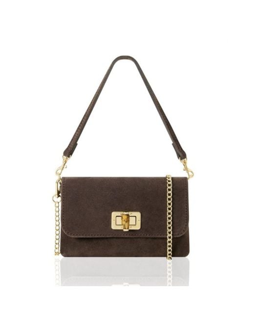 Betsy & Floss Brown Cori Suede Handbag And Clutch Bag