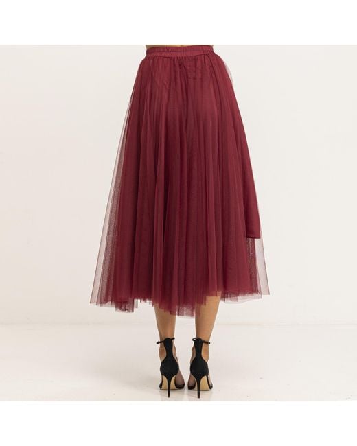 Tantra Spain Sl Red Tulle Skirt With Elastic Waistband
