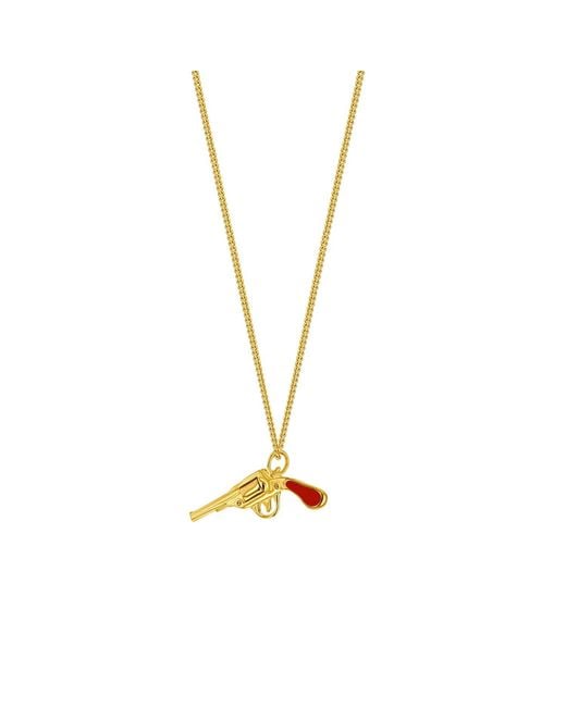 True Rocks Metallic Enamel &18Kt Plated Retro Pistol Stud for men