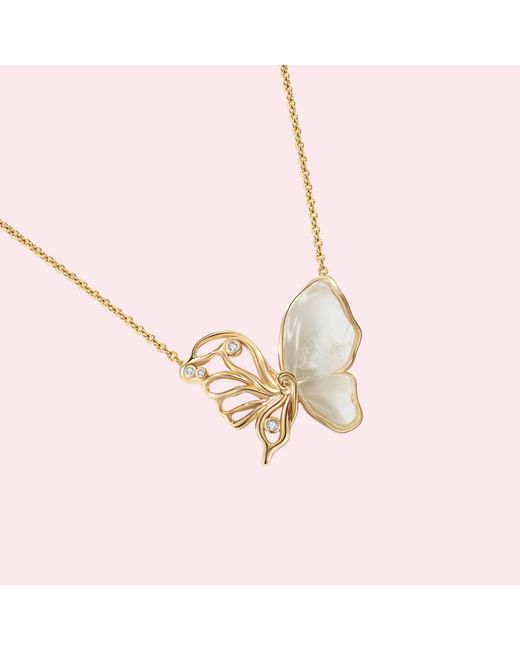 Retro Chic Metallic Butterfly Serenade Necklace