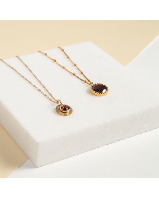 Auree Jewellery Metallic Barcelona January Birthstone Necklace Garnet